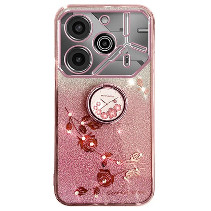 KADEM For TECNO Pova 6 5G / Pova 6 Pro 5G Kickstand Case Rhinestone Soft TPU Phone Cover