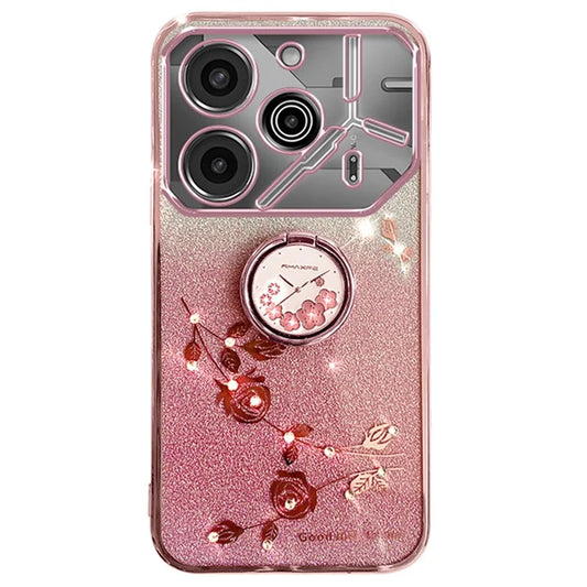 KADEM For TECNO Pova 6 5G / Pova 6 Pro 5G Kickstand Case Rhinestone Soft TPU Phone Cover
