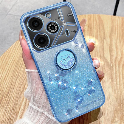 KADEM For TECNO Pova 6 5G / Pova 6 Pro 5G Kickstand Case Rhinestone Soft TPU Phone Cover