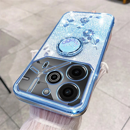 KADEM For TECNO Pova 6 5G / Pova 6 Pro 5G Kickstand Case Rhinestone Soft TPU Phone Cover