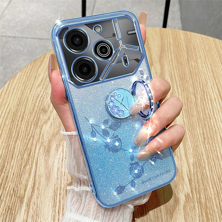 KADEM For TECNO Pova 6 5G / Pova 6 Pro 5G Kickstand Case Rhinestone Soft TPU Phone Cover