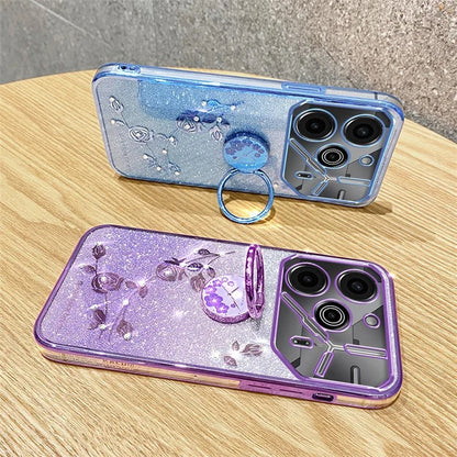 KADEM For TECNO Pova 6 5G / Pova 6 Pro 5G Kickstand Case Rhinestone Soft TPU Phone Cover