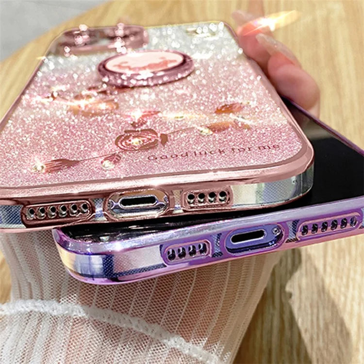 KADEM For TECNO Pova 6 5G / Pova 6 Pro 5G Kickstand Case Rhinestone Soft TPU Phone Cover