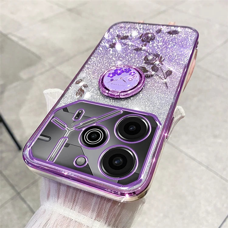 KADEM For TECNO Pova 6 5G / Pova 6 Pro 5G Kickstand Case Rhinestone Soft TPU Phone Cover
