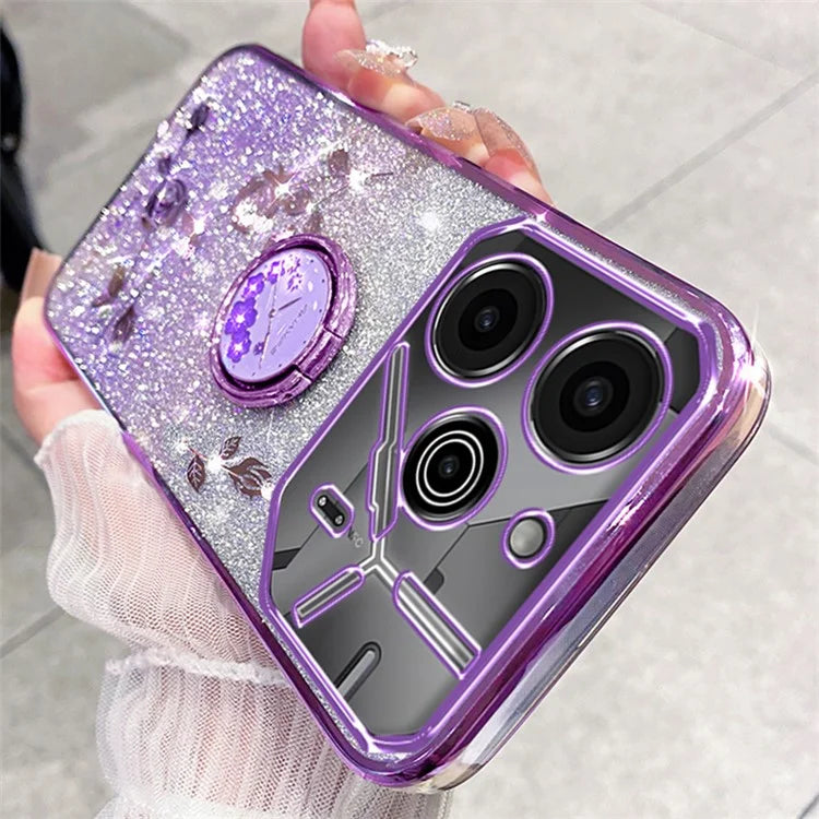KADEM For TECNO Pova 6 5G / Pova 6 Pro 5G Kickstand Case Rhinestone Soft TPU Phone Cover