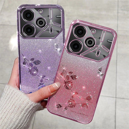 KADEM For TECNO Pova 6 5G / Pova 6 Pro 5G Case Glitter Sparkle TPU Phone Cover with Lanyard