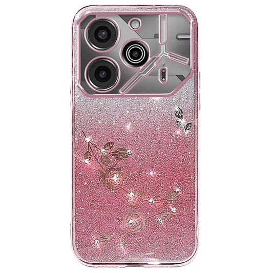 KADEM For TECNO Pova 6 5G / Pova 6 Pro 5G Case Flower Glitter TPU Soft Phone Cover
