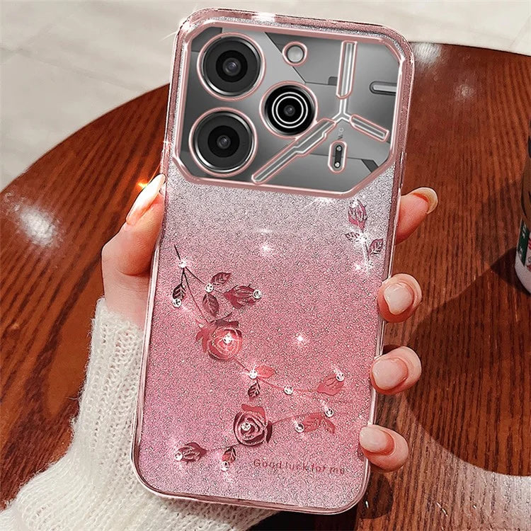KADEM For TECNO Pova 6 5G / Pova 6 Pro 5G Case Flower Glitter TPU Soft Phone Cover
