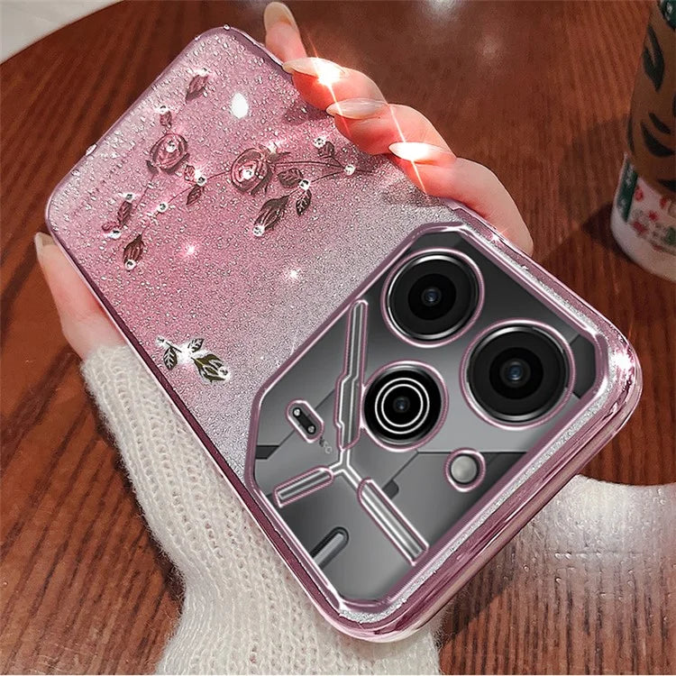 KADEM For TECNO Pova 6 5G / Pova 6 Pro 5G Case Flower Glitter TPU Soft Phone Cover
