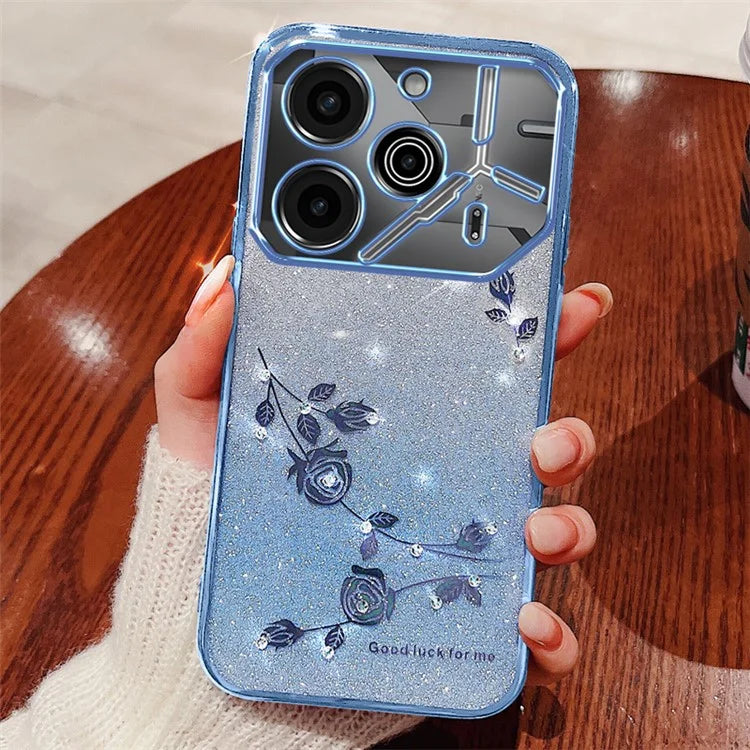 KADEM For TECNO Pova 6 5G / Pova 6 Pro 5G Case Flower Glitter TPU Soft Phone Cover