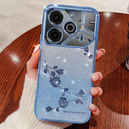 KADEM For TECNO Pova 6 5G / Pova 6 Pro 5G Case Flower Glitter TPU Soft Phone Cover