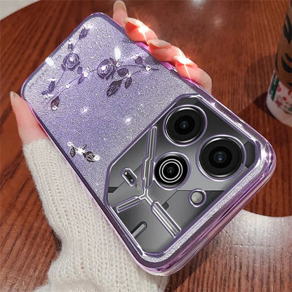 KADEM For TECNO Pova 6 5G / Pova 6 Pro 5G Case Flower Glitter TPU Soft Phone Cover