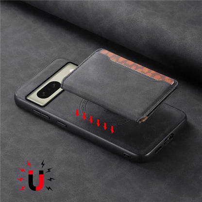 DENIOR D13 For Google Pixel 8 Case Detachable Magnetic Leather Back Cover Retro Texture