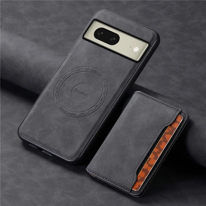 DENIOR D13 For Google Pixel 8 Case Detachable Magnetic Leather Back Cover Retro Texture