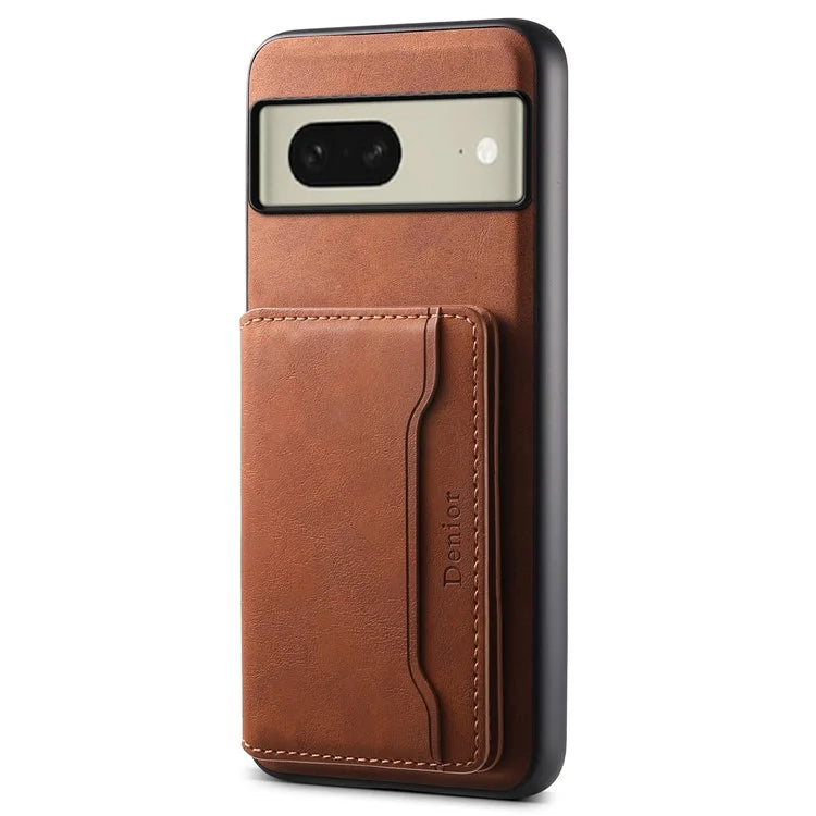 DENIOR D13 For Google Pixel 8 Case Detachable Magnetic Leather Back Cover Retro Texture