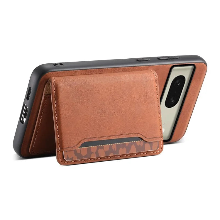 DENIOR D13 For Google Pixel 8 Case Detachable Magnetic Leather Back Cover Retro Texture