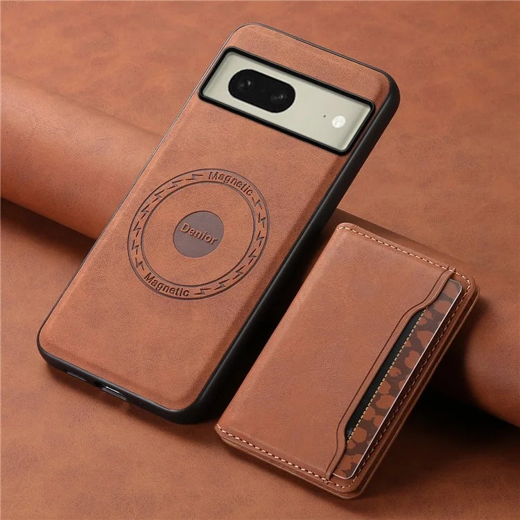 DENIOR D13 For Google Pixel 8 Case Detachable Magnetic Leather Back Cover Retro Texture