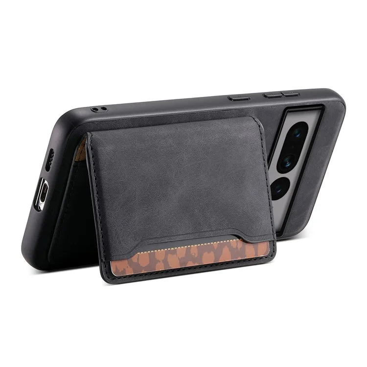 DENIOR D13 For Google Pixel 7 Pro 5G Case Compatible with MagSafe Leather Back Cover Kickstand Card Holder