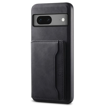 DENIOR D13 For Google Pixel 7 5G Case Magnetic Card Holder Kickstand Leather Back Phone Cover