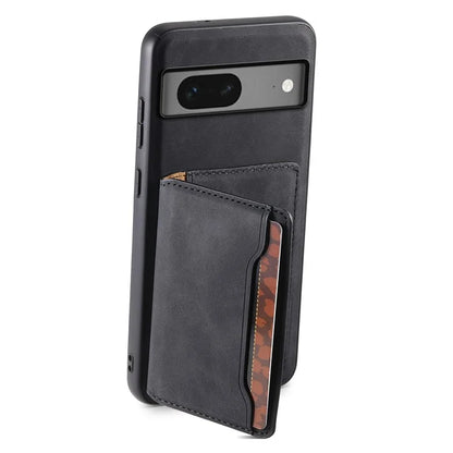 DENIOR D13 For Google Pixel 7 5G Case Magnetic Card Holder Kickstand Leather Back Phone Cover
