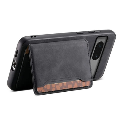 DENIOR D13 For Google Pixel 7 5G Case Magnetic Card Holder Kickstand Leather Back Phone Cover