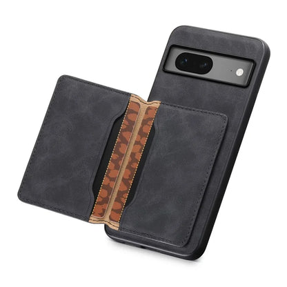 DENIOR D13 For Google Pixel 7 5G Case Magnetic Card Holder Kickstand Leather Back Phone Cover