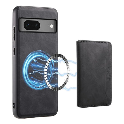 DENIOR D13 For Google Pixel 7 5G Case Magnetic Card Holder Kickstand Leather Back Phone Cover