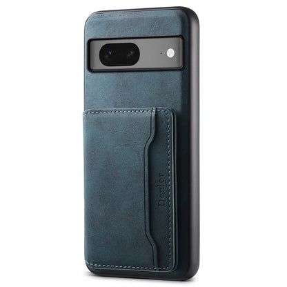 DENIOR D13 For Google Pixel 7 5G Case Magnetic Card Holder Kickstand Leather Back Phone Cover