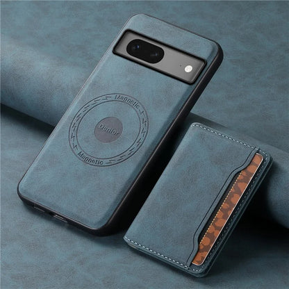 DENIOR D13 For Google Pixel 7 5G Case Magnetic Card Holder Kickstand Leather Back Phone Cover