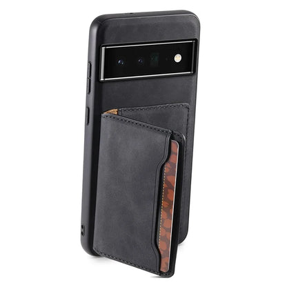 DENIOR D13 For Google Pixel 6 Pro 5G Retro Case Leather Phone Back Cover Detachable 2-in-1 Card Holder