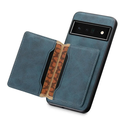 DENIOR D13 For Google Pixel 6 Pro 5G Retro Case Leather Phone Back Cover Detachable 2-in-1 Card Holder