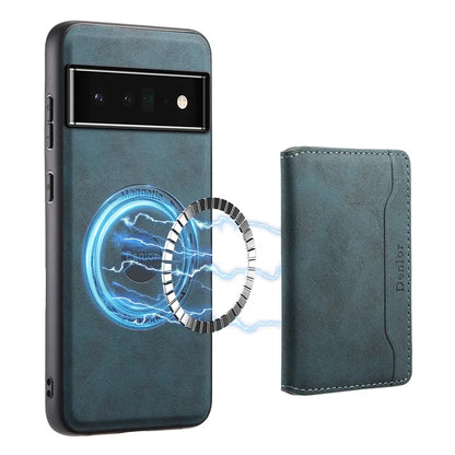 DENIOR D13 For Google Pixel 6 Pro 5G Retro Case Leather Phone Back Cover Detachable 2-in-1 Card Holder