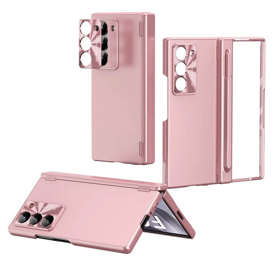 For Samsung Galaxy Z Fold6 5G Phone Case Hard PC Phone Cover with Tempered Glass Film / Stylus