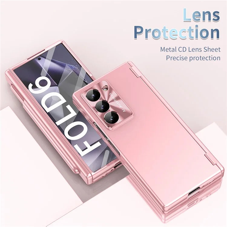 For Samsung Galaxy Z Fold6 5G Phone Case Hard PC Phone Cover with Tempered Glass Film / Stylus