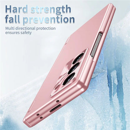 For Samsung Galaxy Z Fold6 5G Phone Case Hard PC Phone Cover with Tempered Glass Film / Stylus