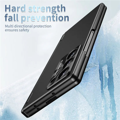 For Samsung Galaxy Z Fold6 5G Phone Case Hard PC Phone Cover with Tempered Glass Film / Stylus
