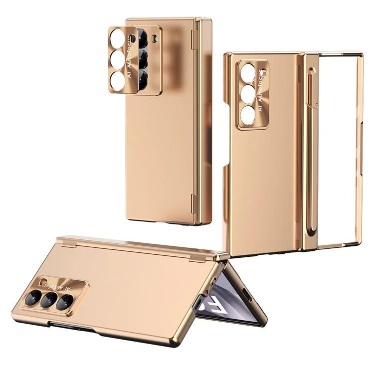 For Samsung Galaxy Z Fold6 5G Phone Case Hard PC Phone Cover with Tempered Glass Film / Stylus