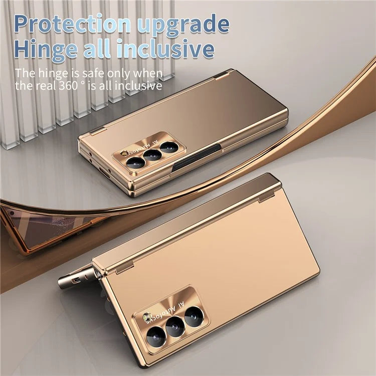 For Samsung Galaxy Z Fold6 5G Phone Case Hard PC Phone Cover with Tempered Glass Film / Stylus