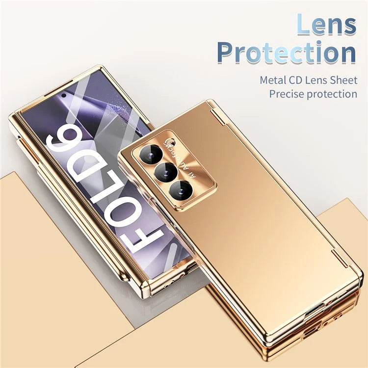 For Samsung Galaxy Z Fold6 5G Phone Case Hard PC Phone Cover with Tempered Glass Film / Stylus
