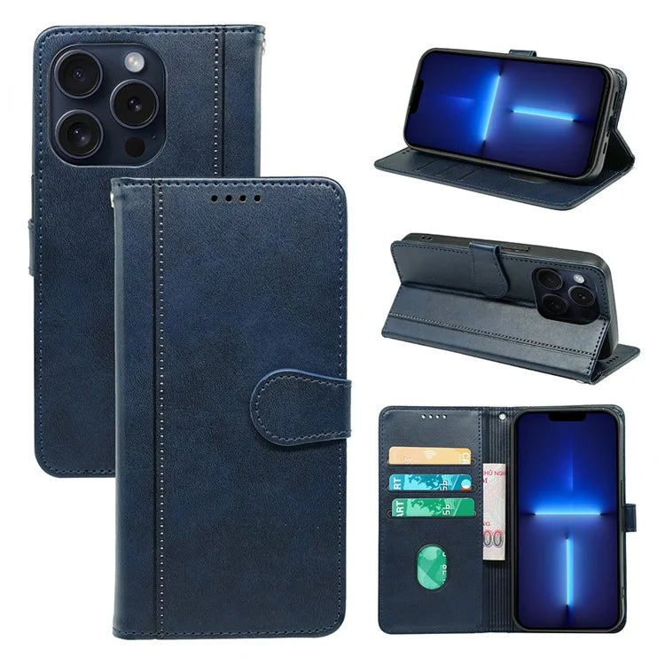 For iPhone 13 Pro Max Case Wallet Leather Phone Cover with Round Magnetic Clasp