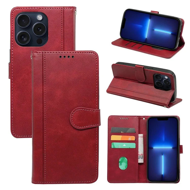 For iPhone 13 Pro Max Case Wallet Leather Phone Cover with Round Magnetic Clasp