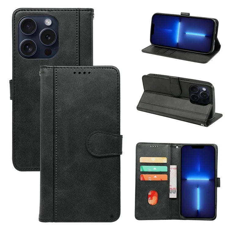 For iPhone 13 Pro Max Case Wallet Leather Phone Cover with Round Magnetic Clasp