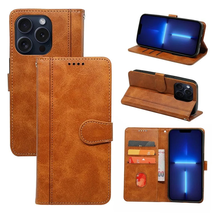 For iPhone 13 Pro Max Case Wallet Leather Phone Cover with Round Magnetic Clasp
