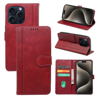 For iPhone 14 Pro Case Scratch-Proof PU Leather Wallet Phone Cover