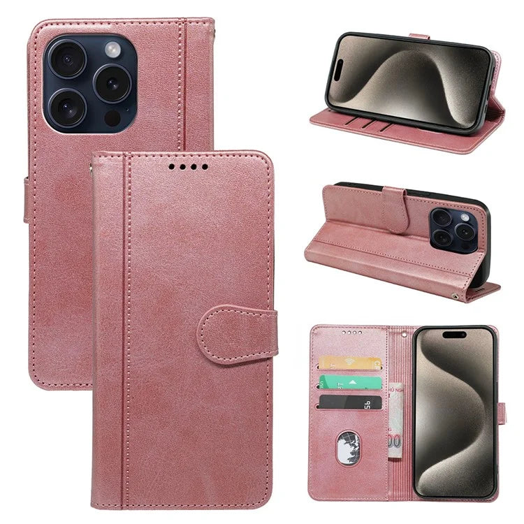 For iPhone 14 Pro Case Scratch-Proof PU Leather Wallet Phone Cover
