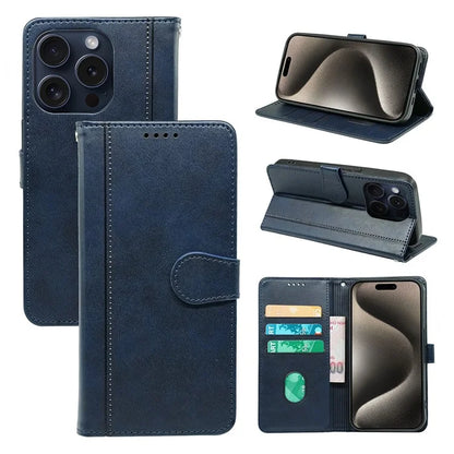 For iPhone 15 Pro Max Case PU Leather Flip Folio Stand View Phone Cover