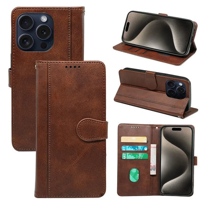 For iPhone 15 Pro Max Case PU Leather Flip Folio Stand View Phone Cover