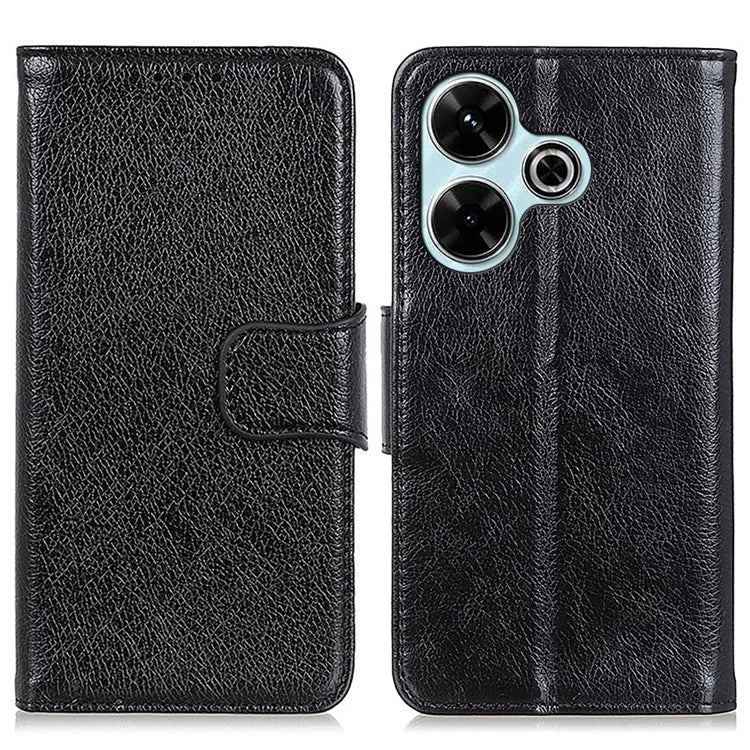 For Xiaomi Redmi 13 4G Case Nappa Texture Split Leather Phone Cover Wallet Book Flip Stand