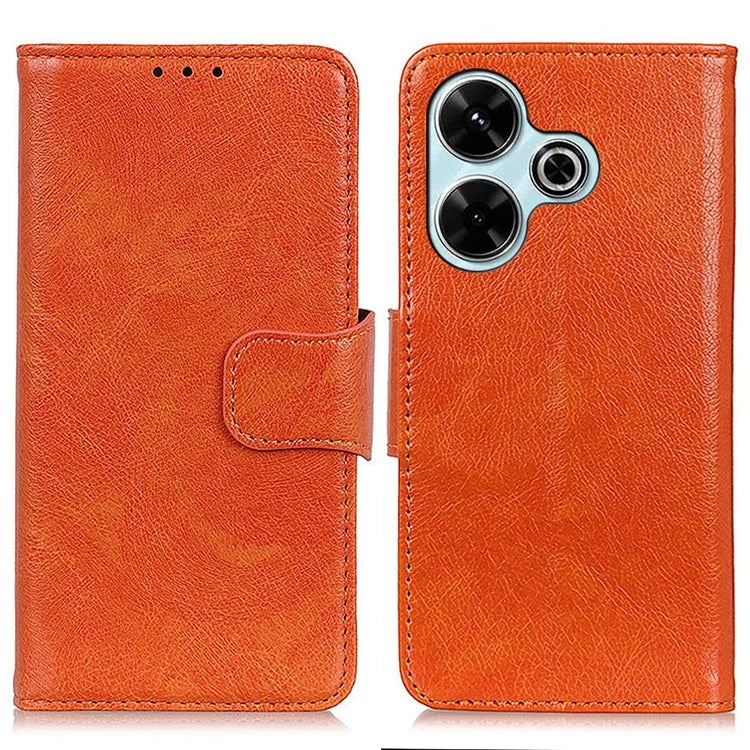 For Xiaomi Redmi 13 4G Case Nappa Texture Split Leather Phone Cover Wallet Book Flip Stand