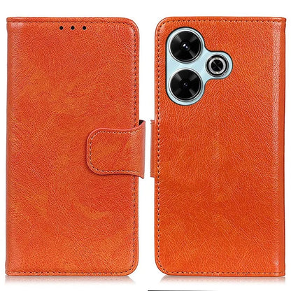 For Xiaomi Redmi 13 4G Case Nappa Texture Split Leather Phone Cover Wallet Book Flip Stand